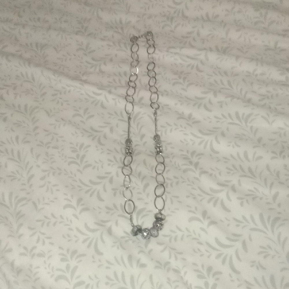 Brighton Silver Necklace Open Link Design W/11 Brighton Charms